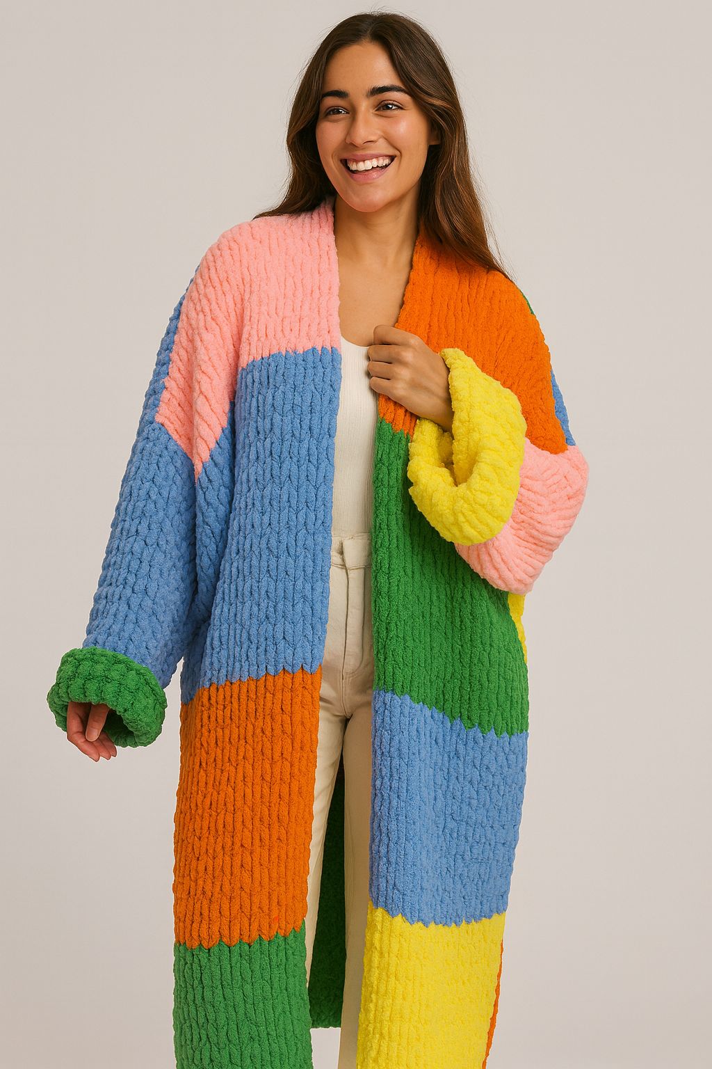 Long knit pullover