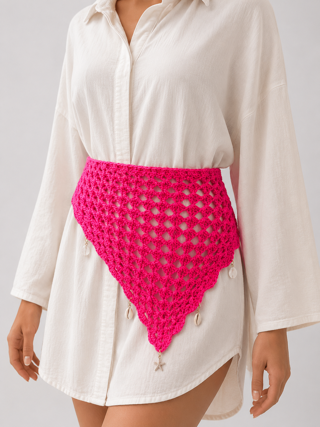 Handmade Crochet Mesh Triangle Scarf