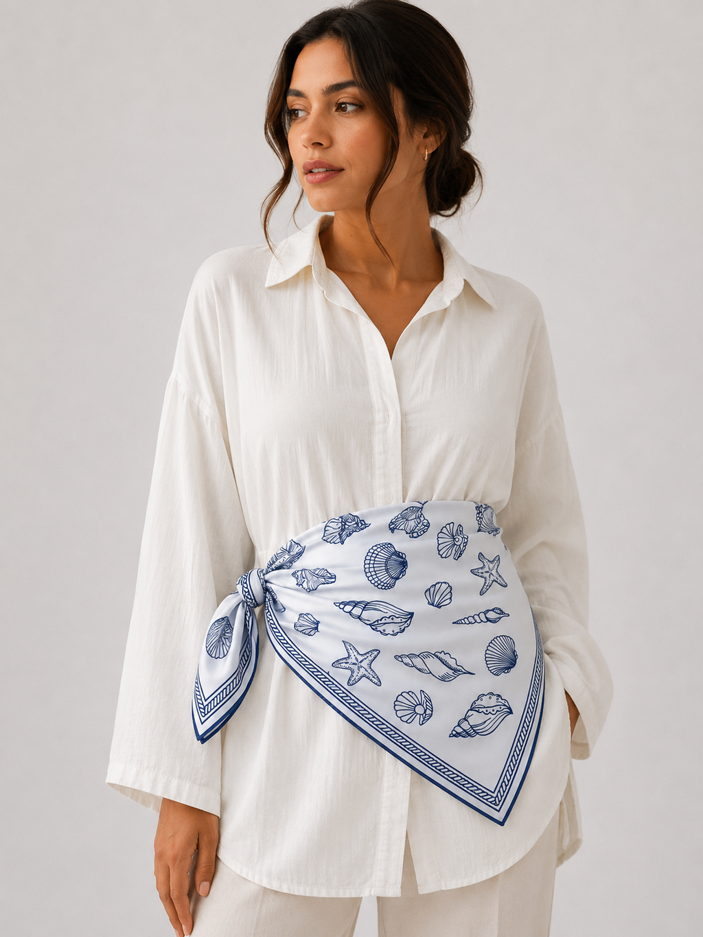 Baby blue stain scarf