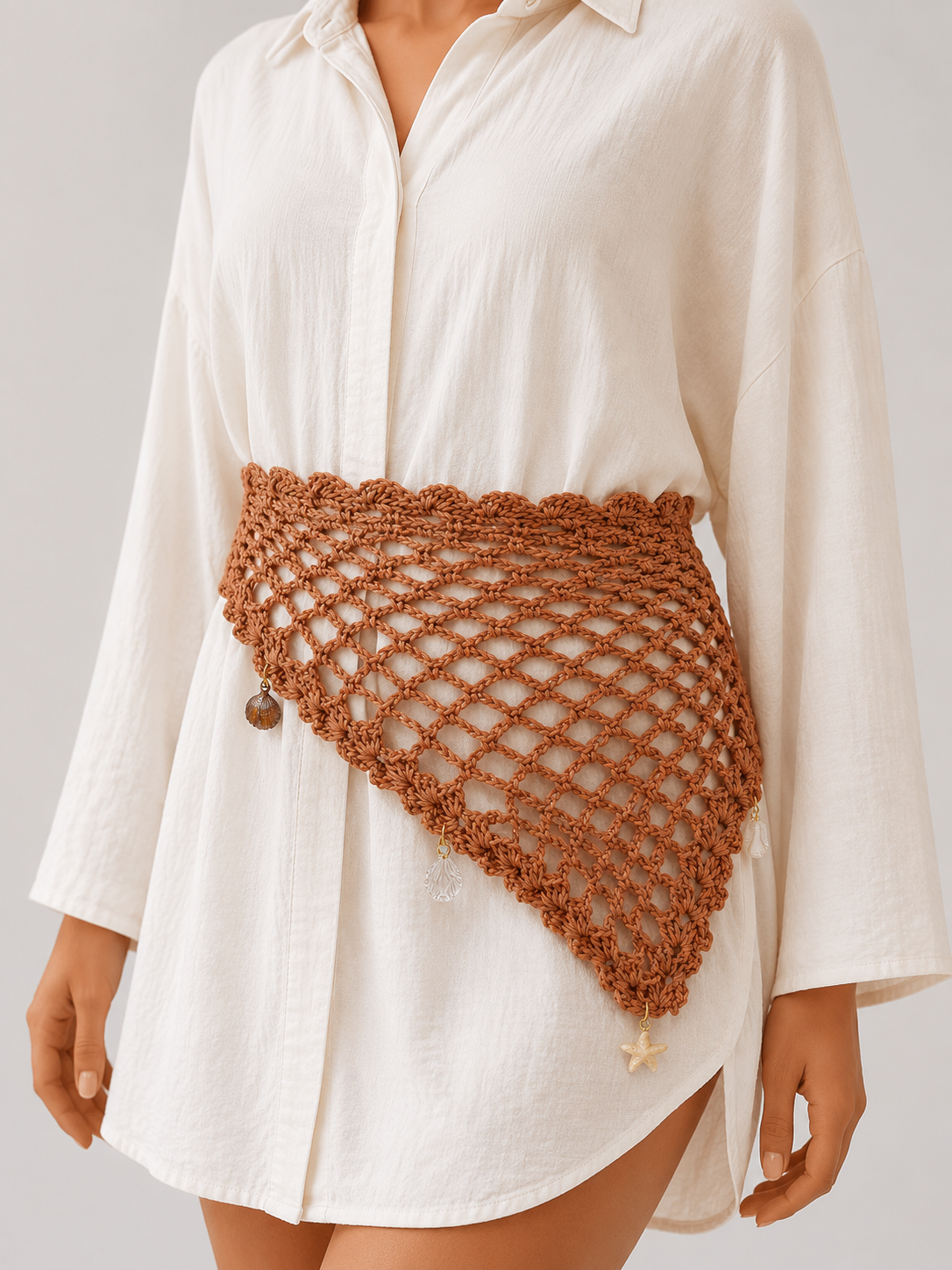 Handmade Crochet Mesh Triangle Scarf