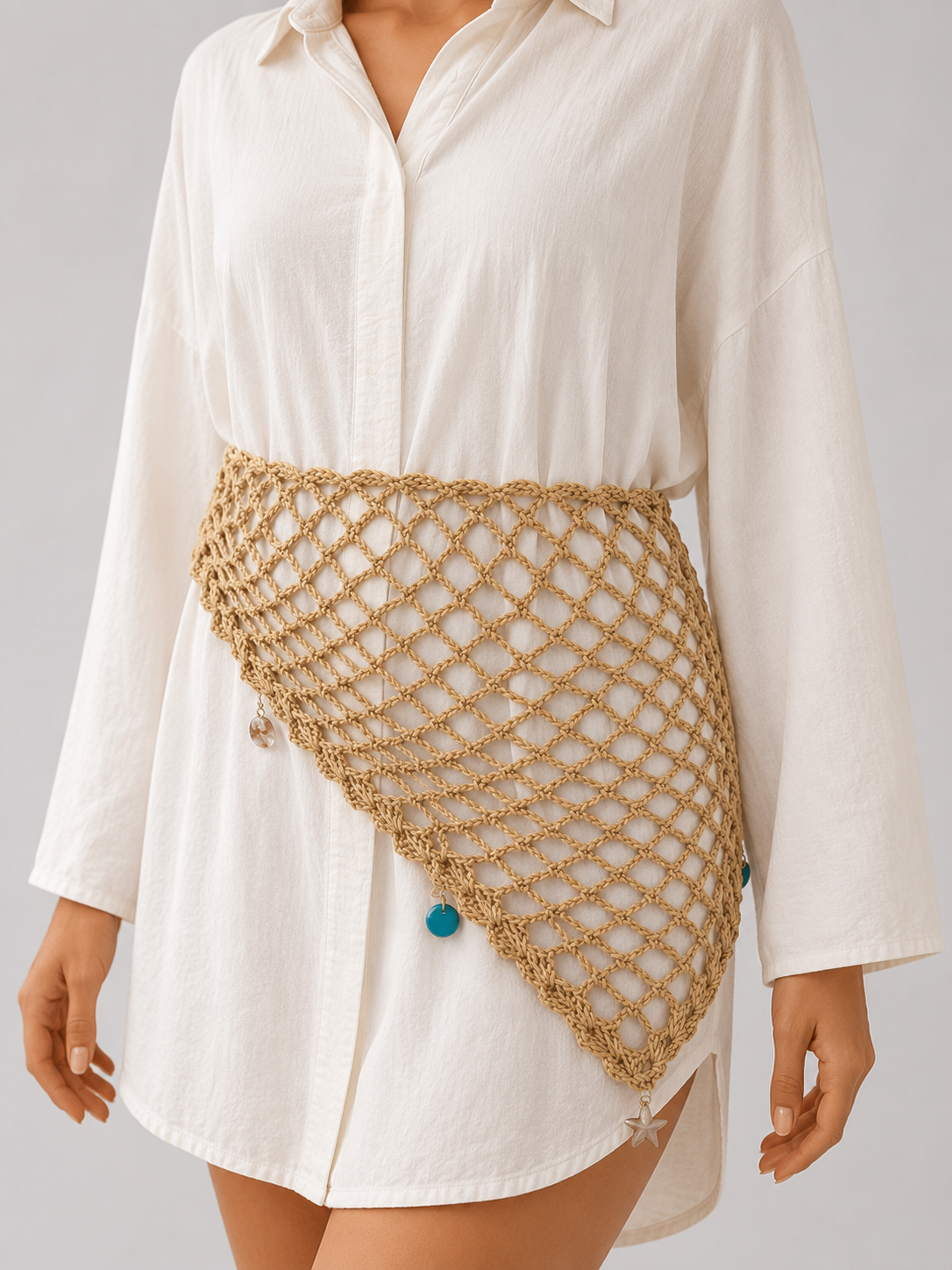 Handmade Crochet Mesh Triangle Scarf