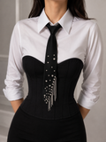 Silver Chain & Pearl Statement Tie