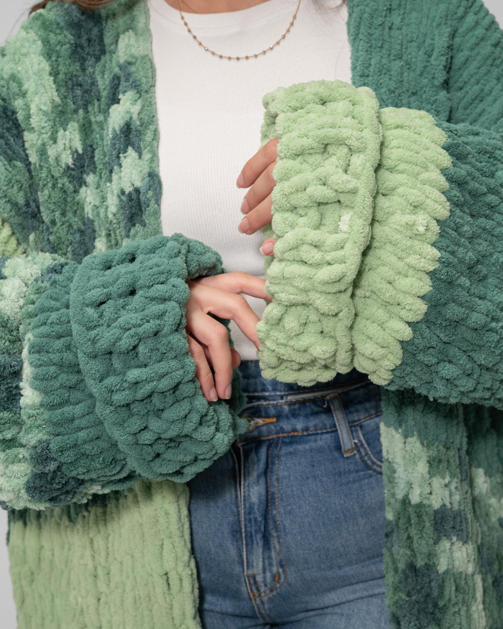 Two tone green cardigan