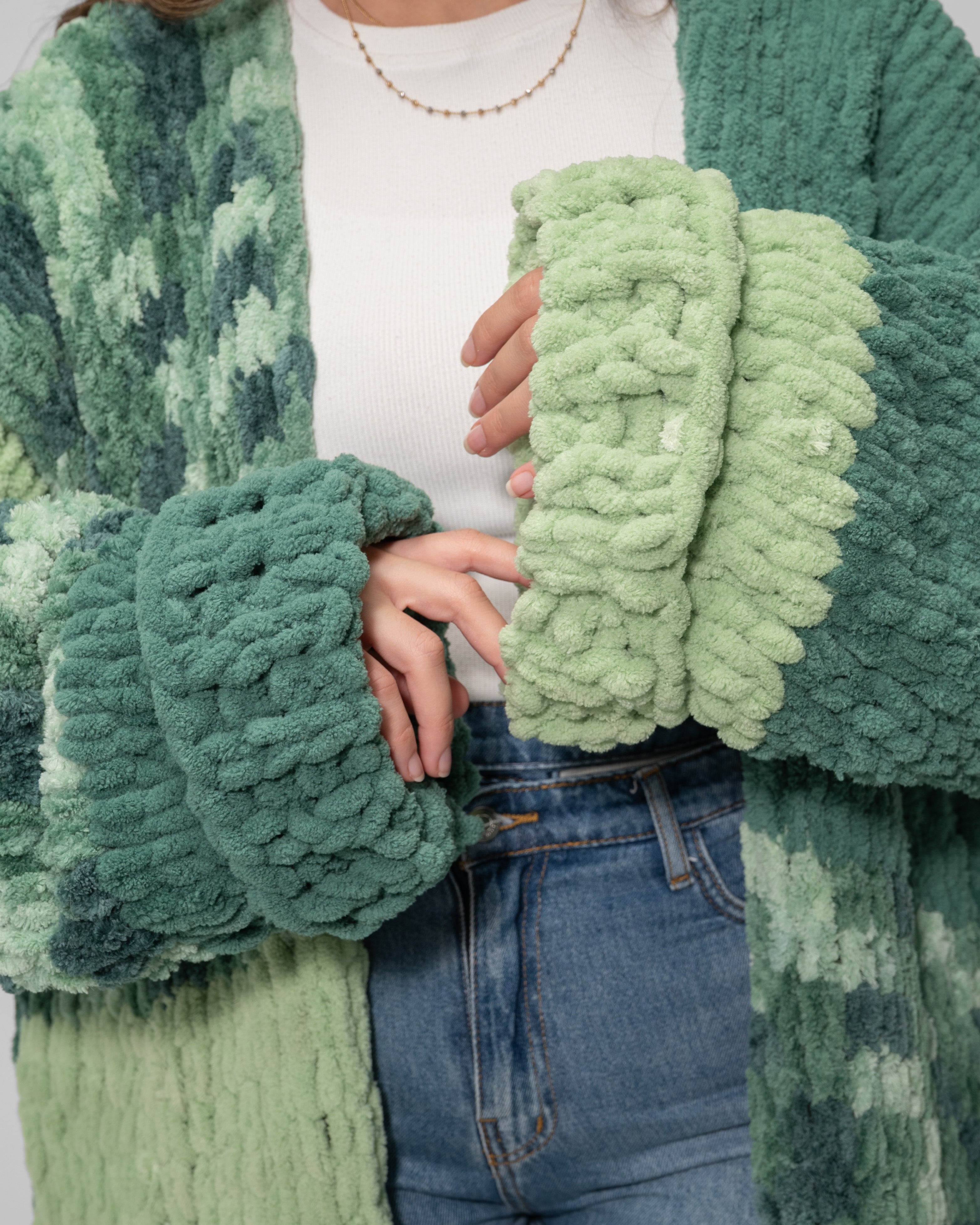 Two tone green cardigan