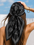 Black satin scarf