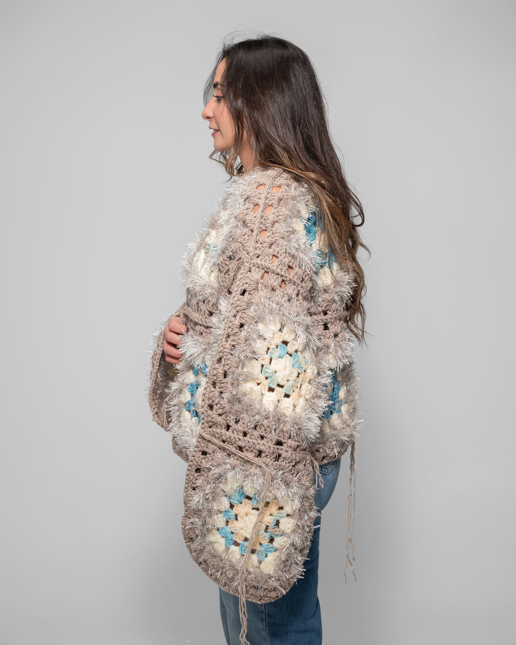 Winter Cloud Shaggy Crochet Jacket