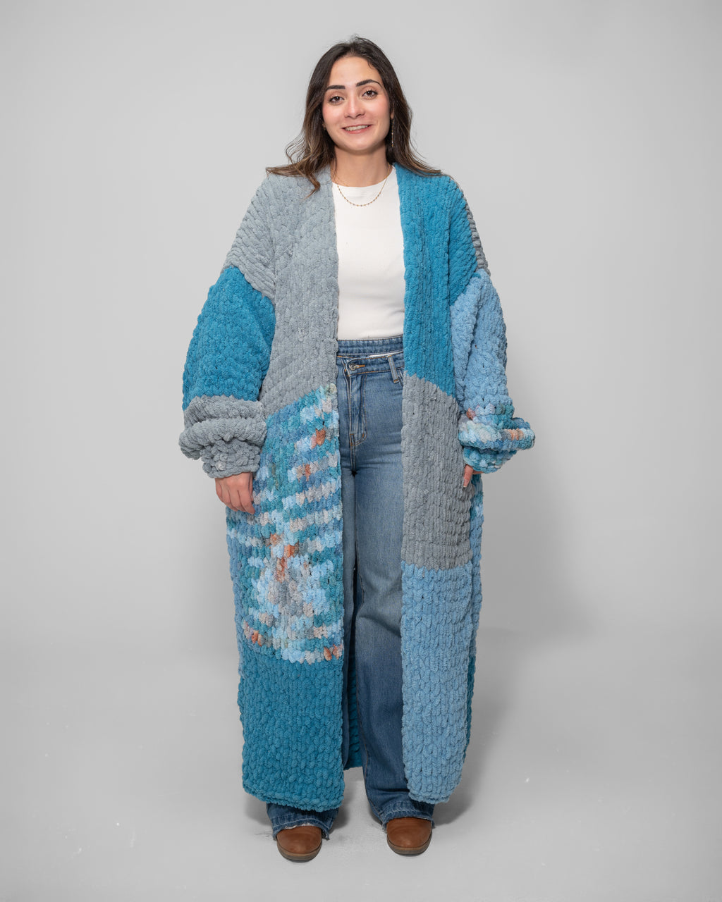 oversized patchwork cardigan