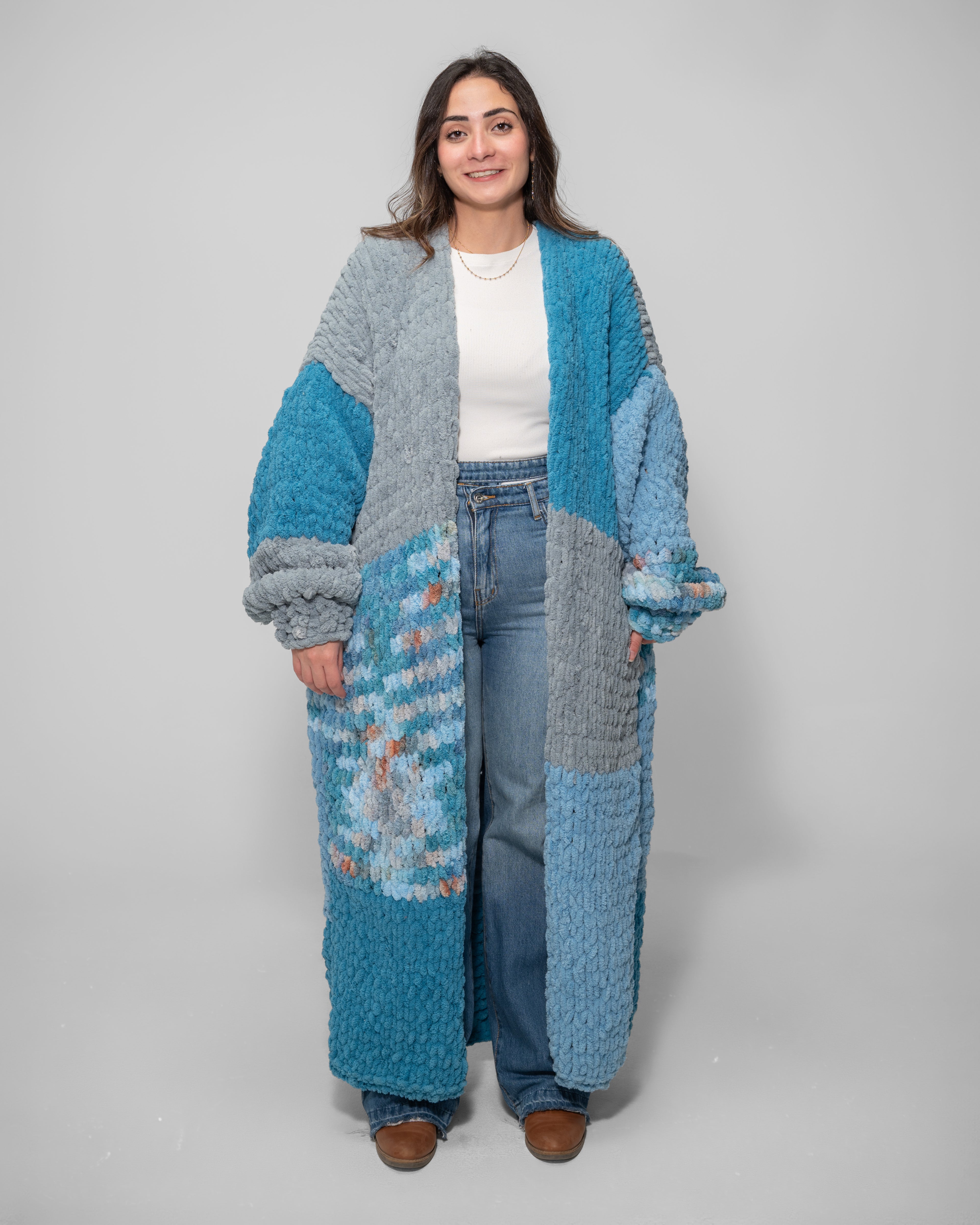 oversized patchwork cardigan