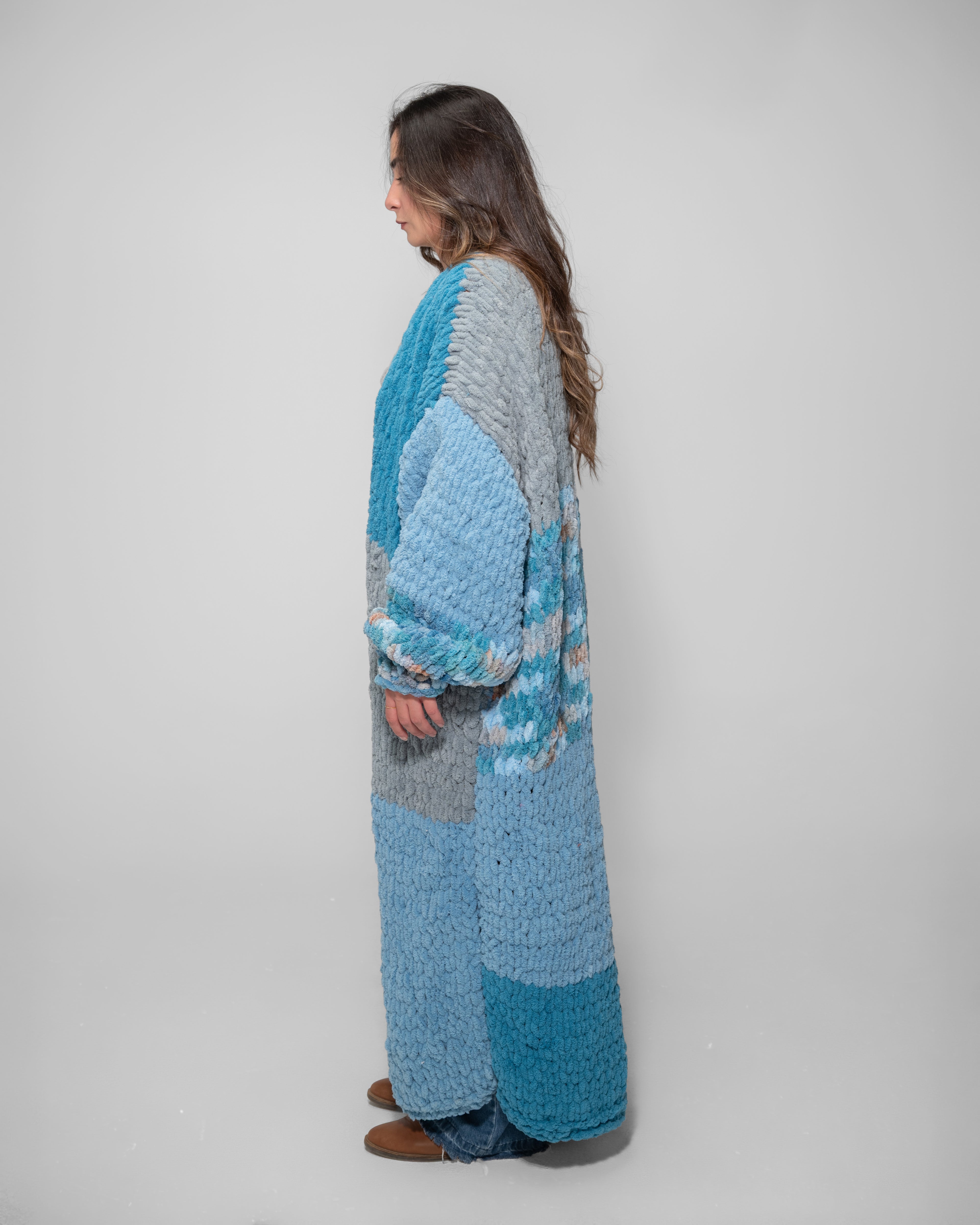 oversized patchwork cardigan