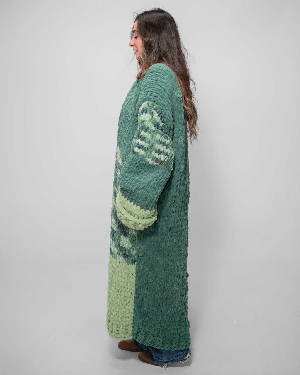 Two tone green cardigan