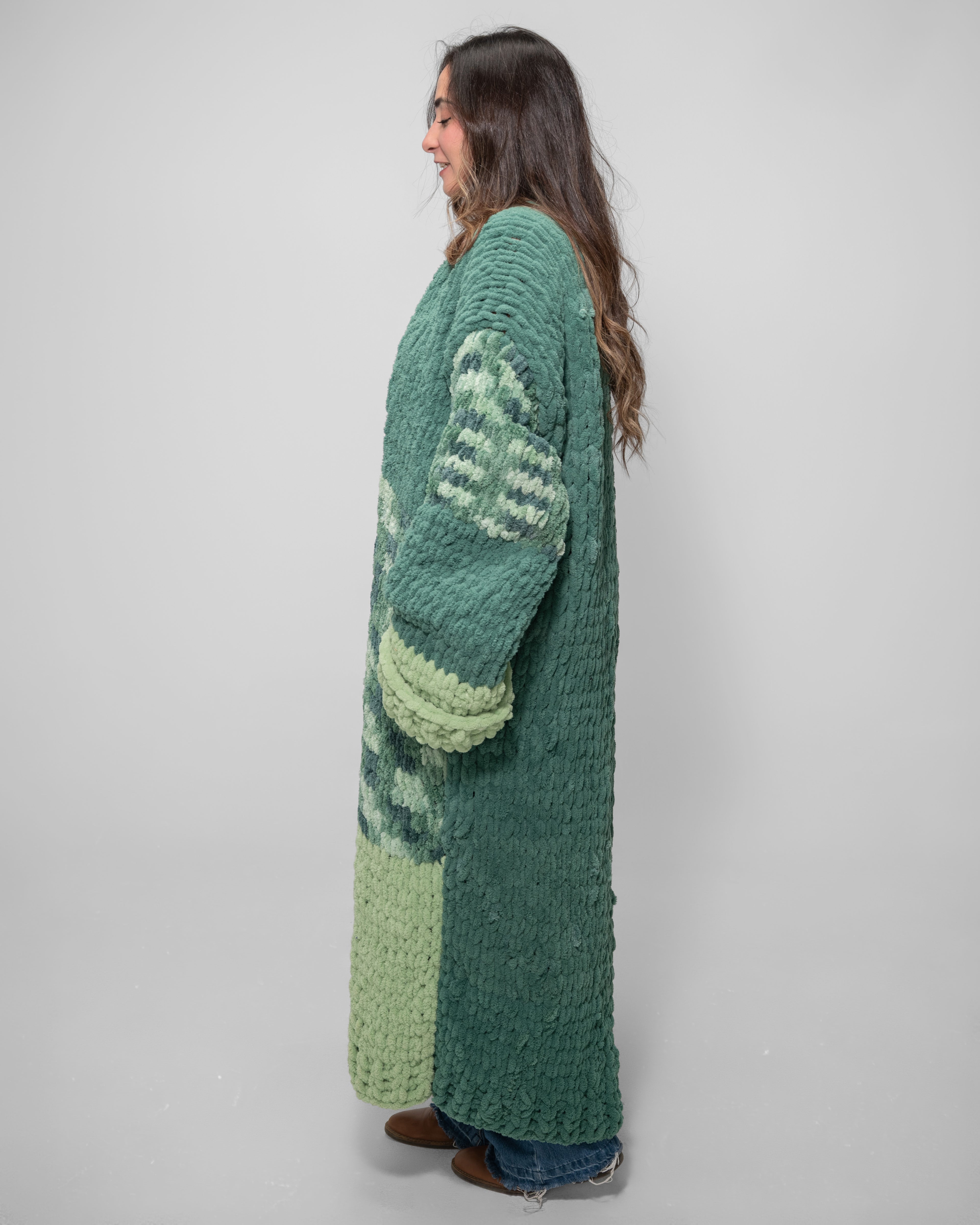 Two tone green cardigan