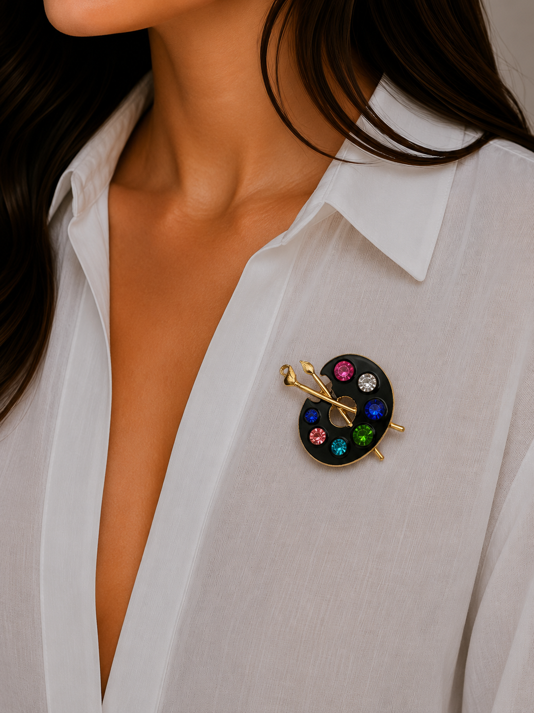Painting brooch