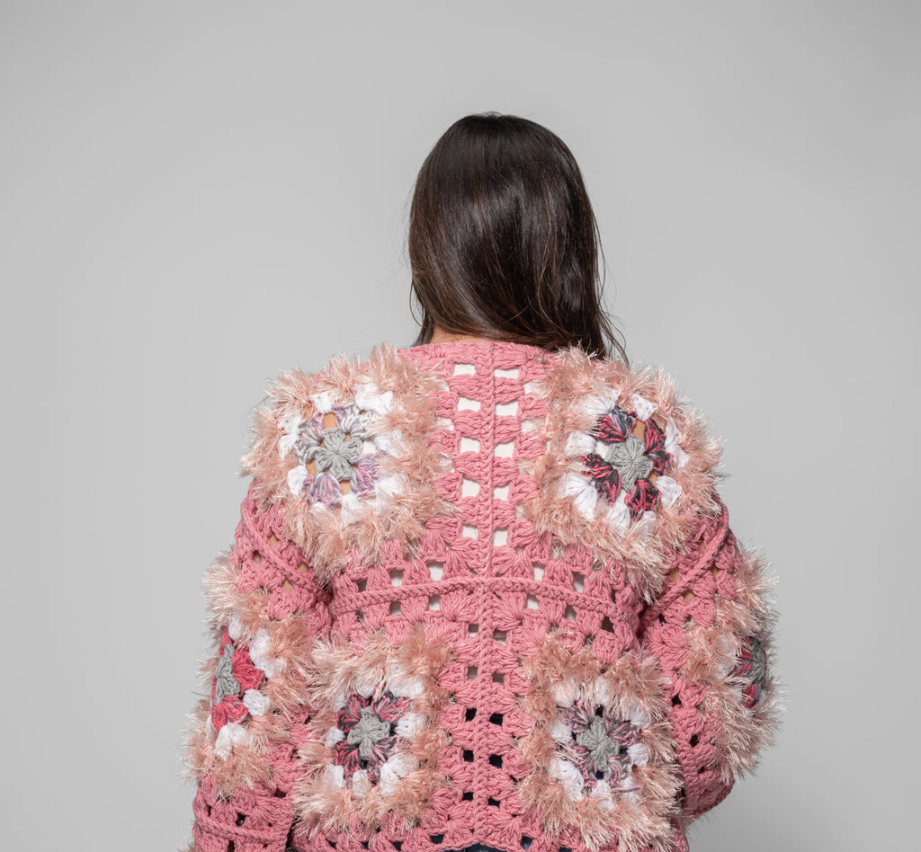 Rosé Bloom Crochet Jacket