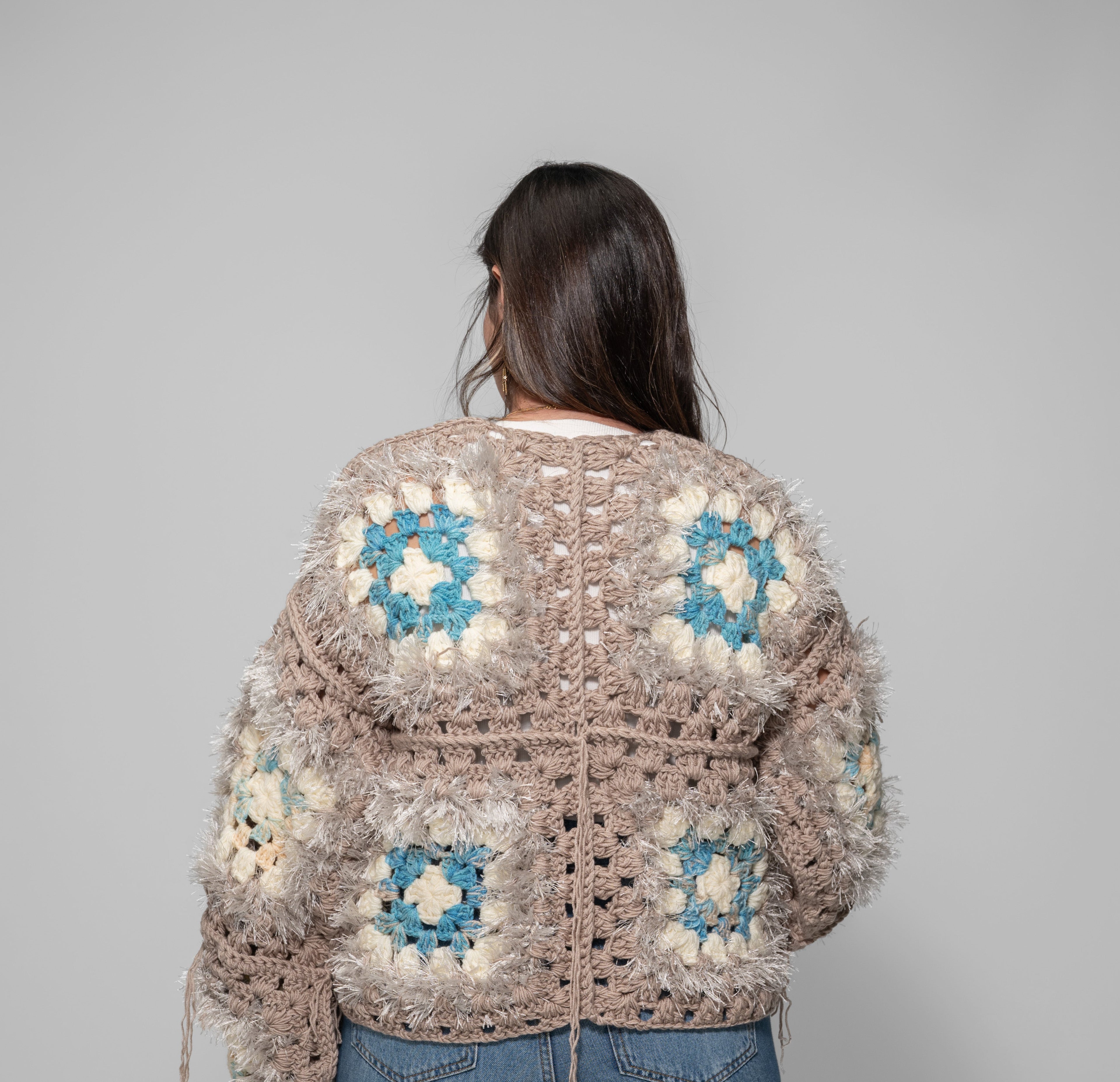 Winter Cloud Shaggy Crochet Jacket