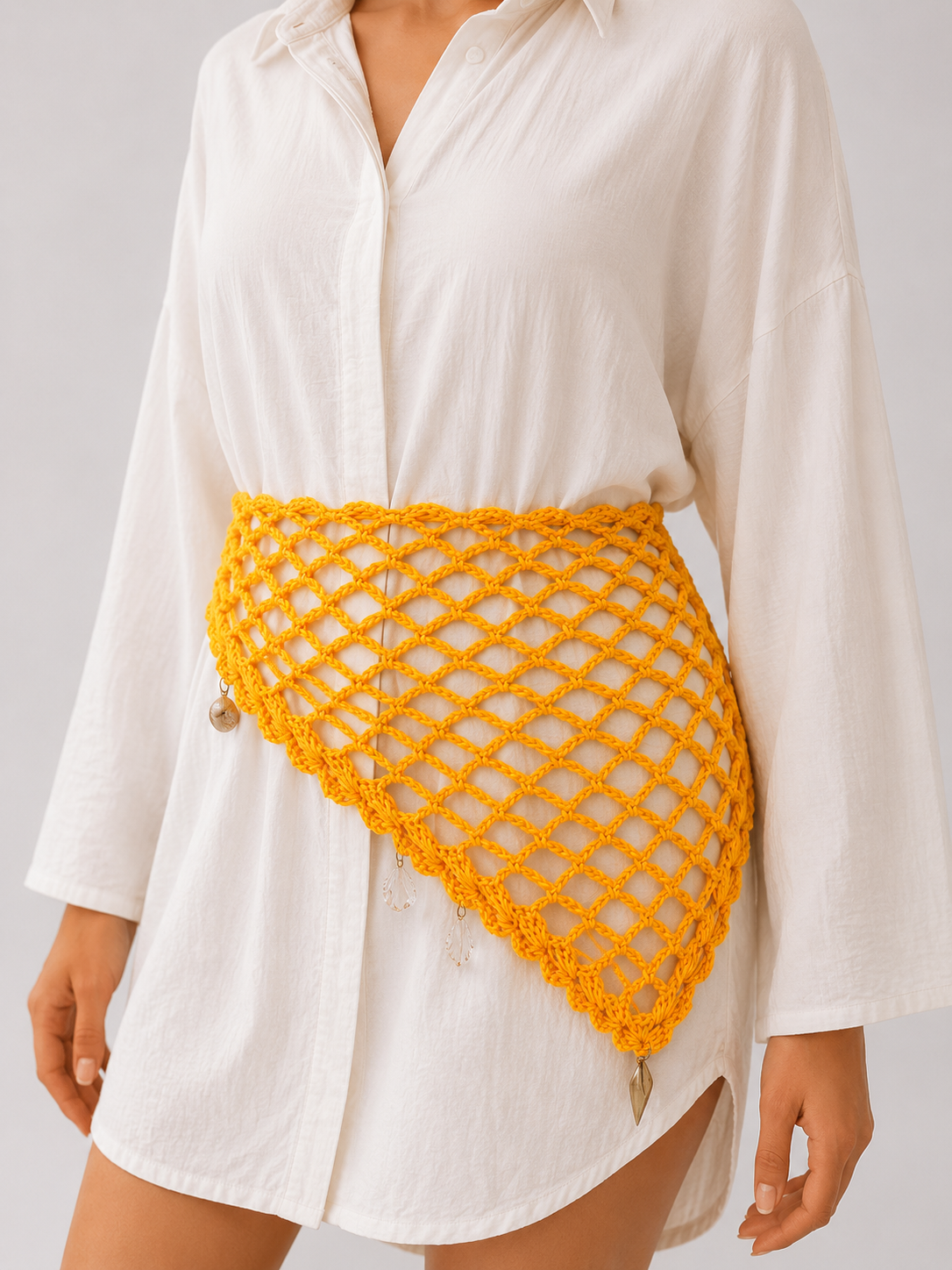 Handmade Crochet Mesh Triangle Scarf