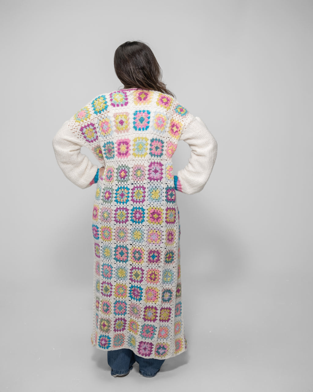 Bloom Patchwork Crochet Long Cardigan – Handcrafted Edition