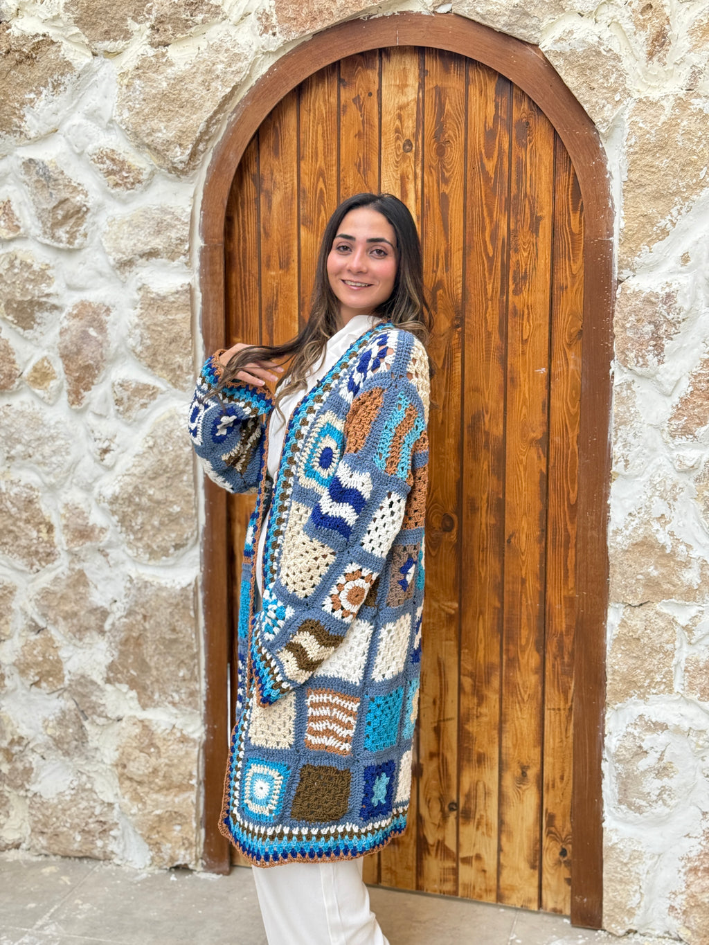 crochet patchwork cardigan