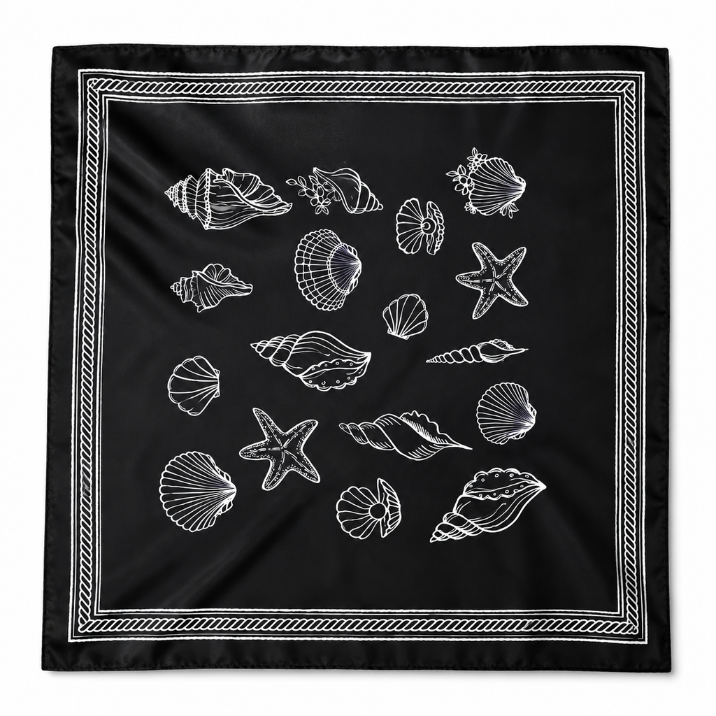 Black satin scarf