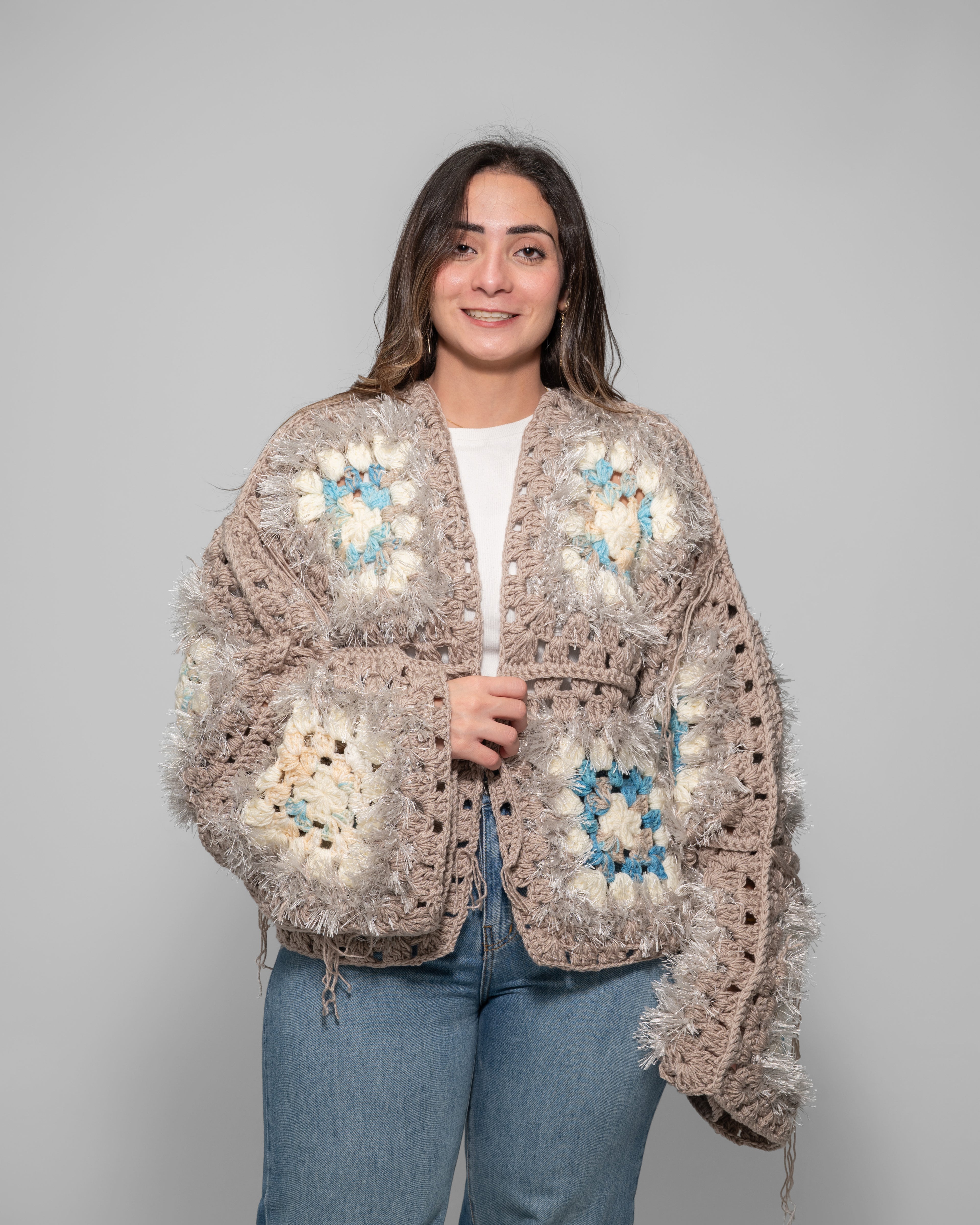 Winter Cloud Shaggy Crochet Jacket