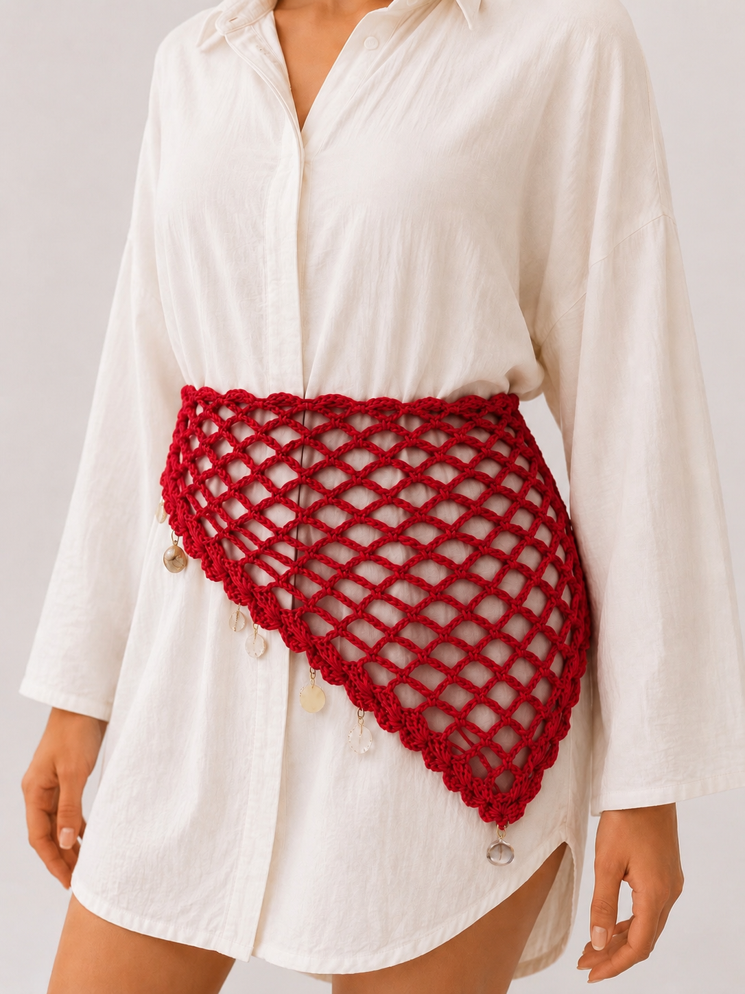 Handmade Crochet Mesh Triangle Scarf