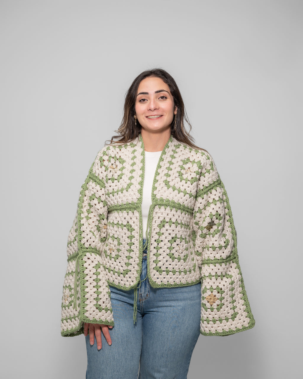 Green Meadow Crochet Jacket