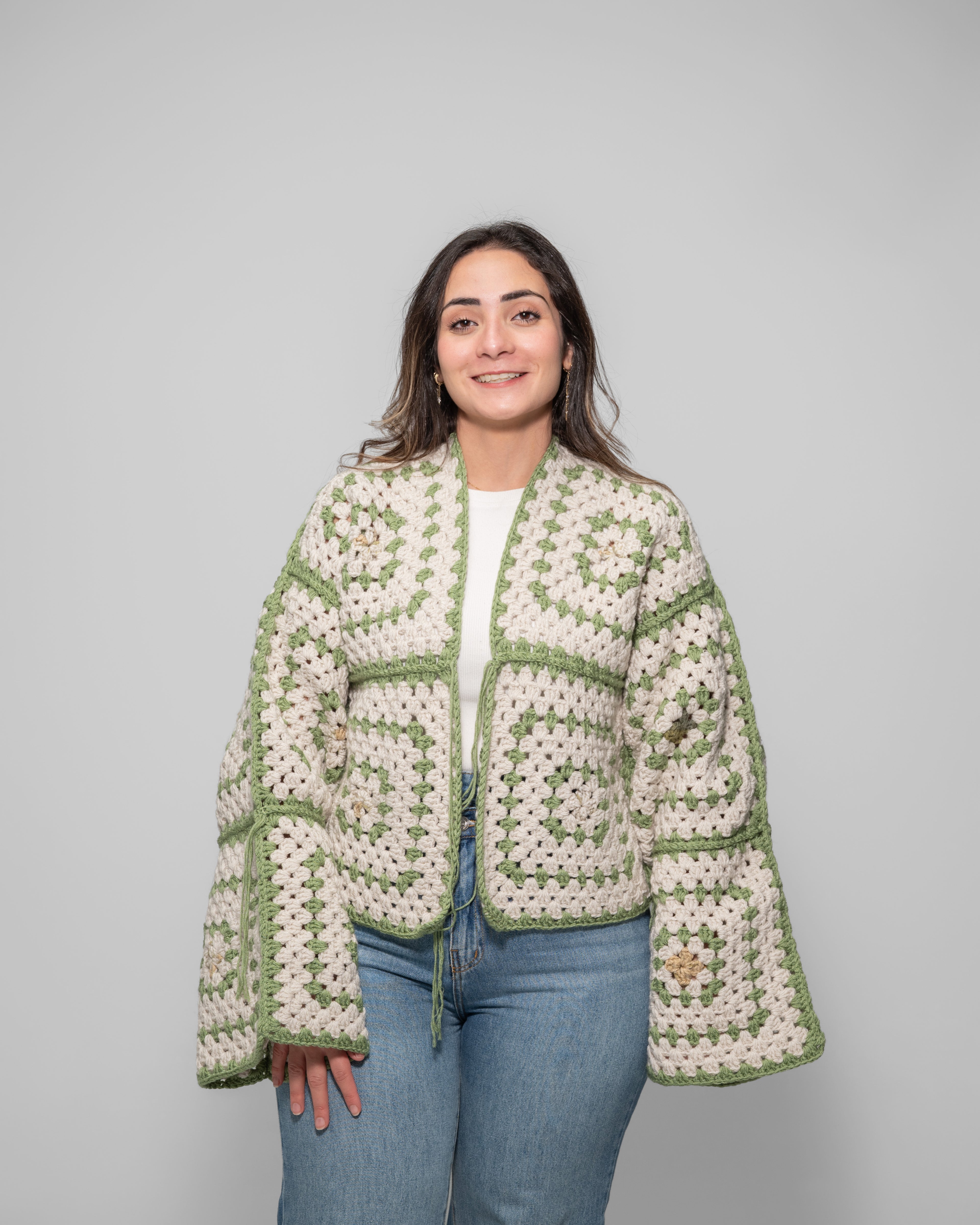 Green Meadow Crochet Jacket