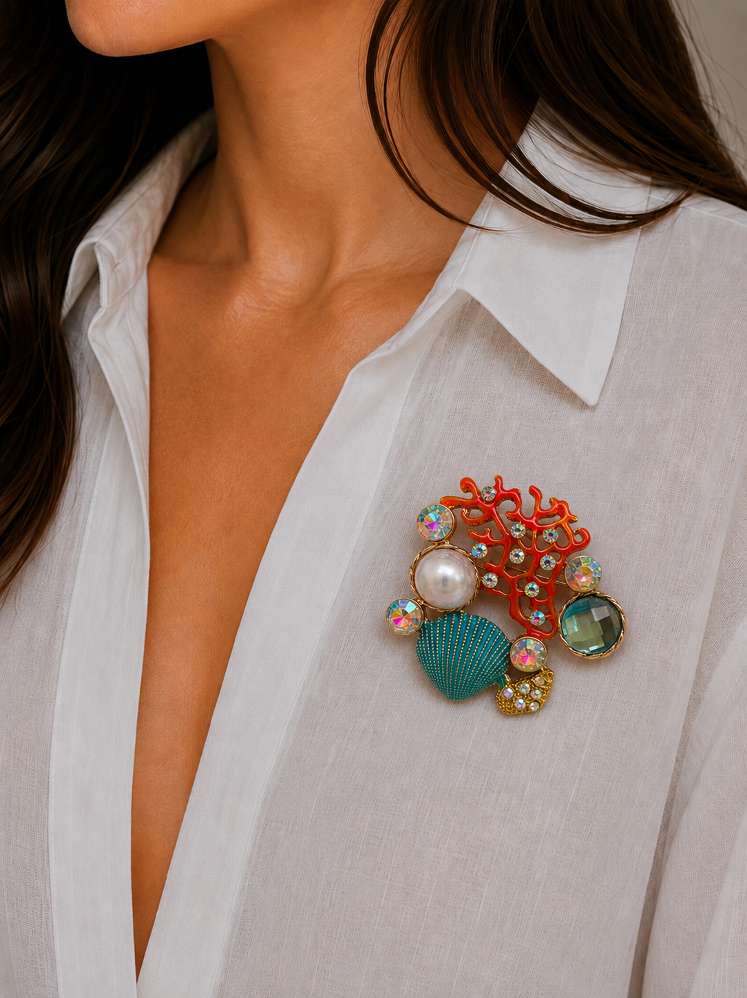 Seashell brooch