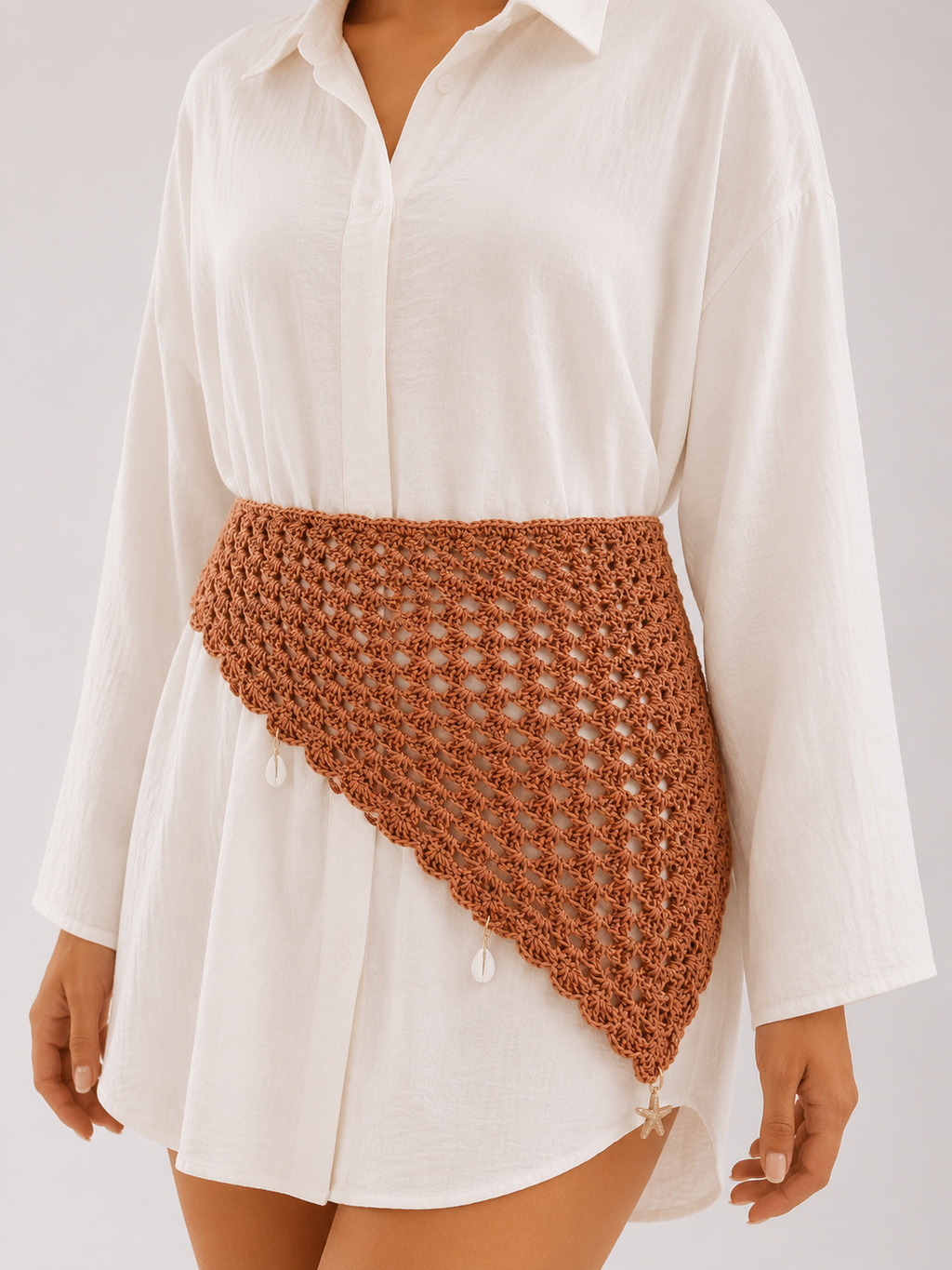 Handmade Crochet Mesh Triangle Scarf