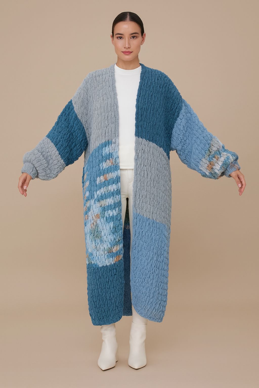 oversized patchwork cardigan