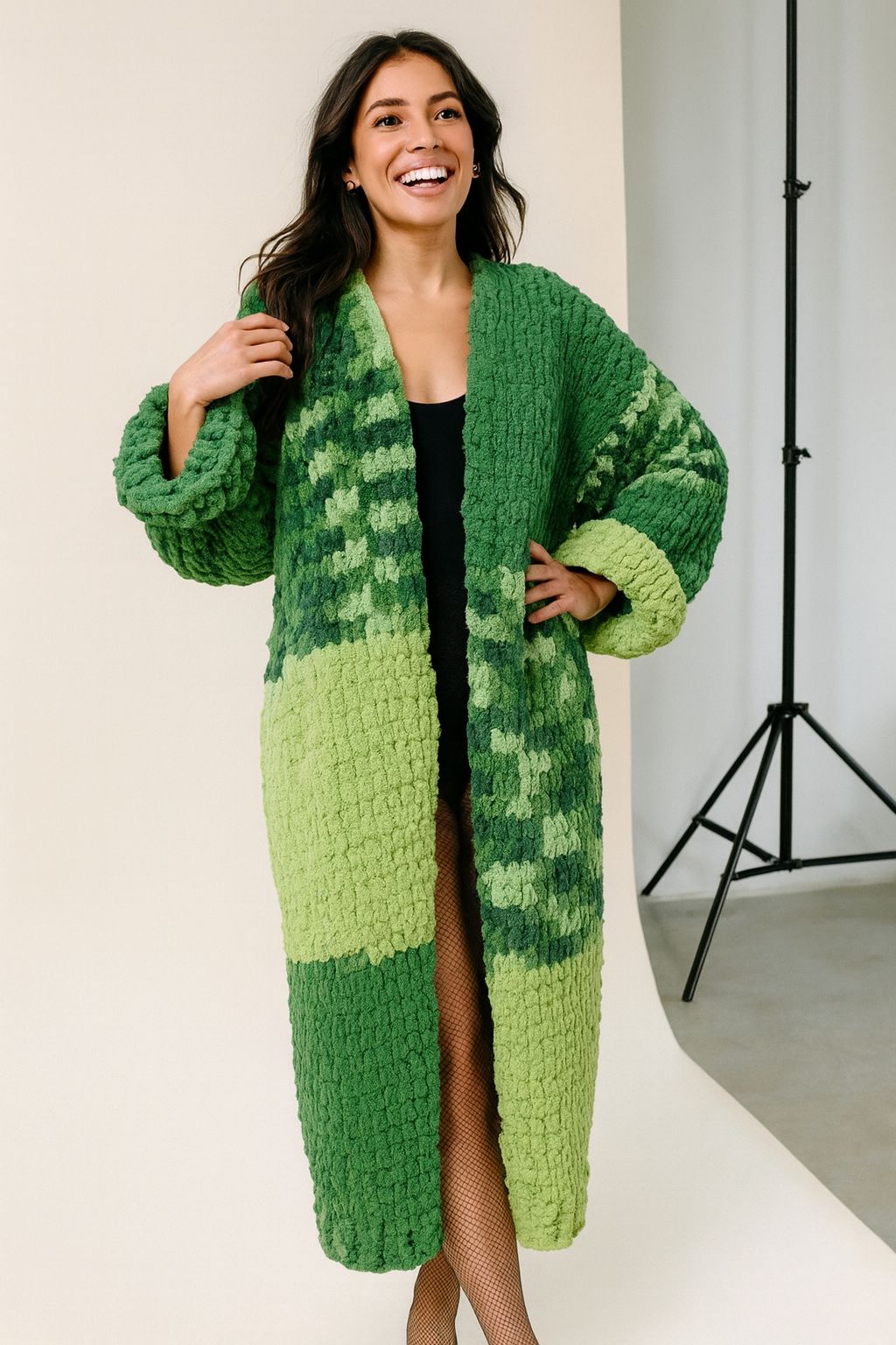 Two tone green cardigan
