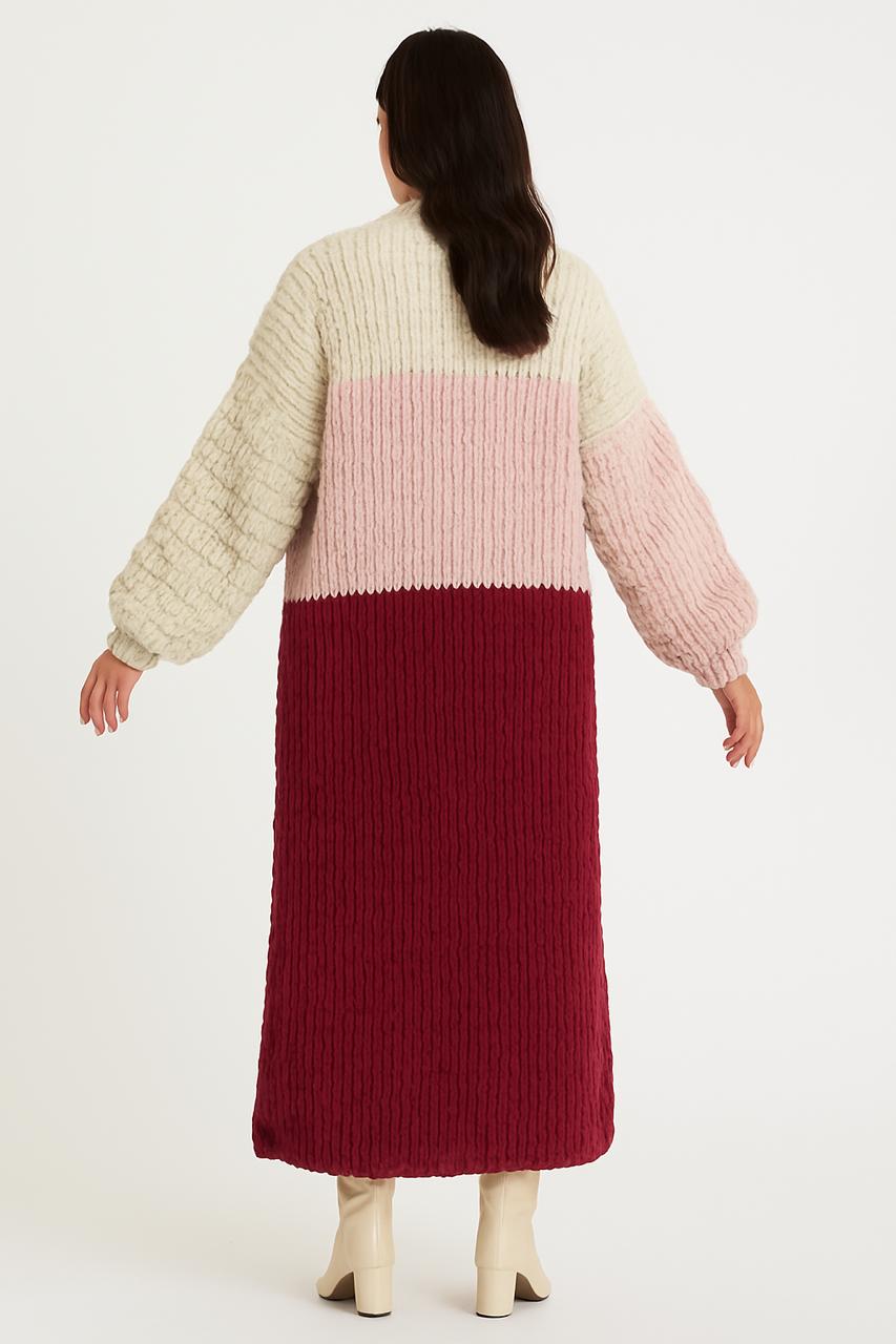 Long oversized maroon blover